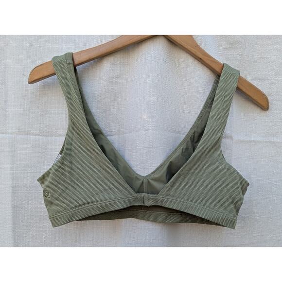 Lululemon Women's Waterside Honeycomb V Swim Top Size Large Sage Green - Picture 3 of 8